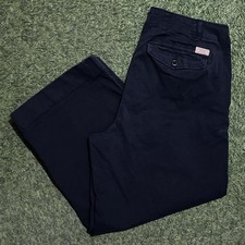 Polo Ralph Lauren Chino Pants Navy Blue Flat Front Cotton Preppy Boys Size 10