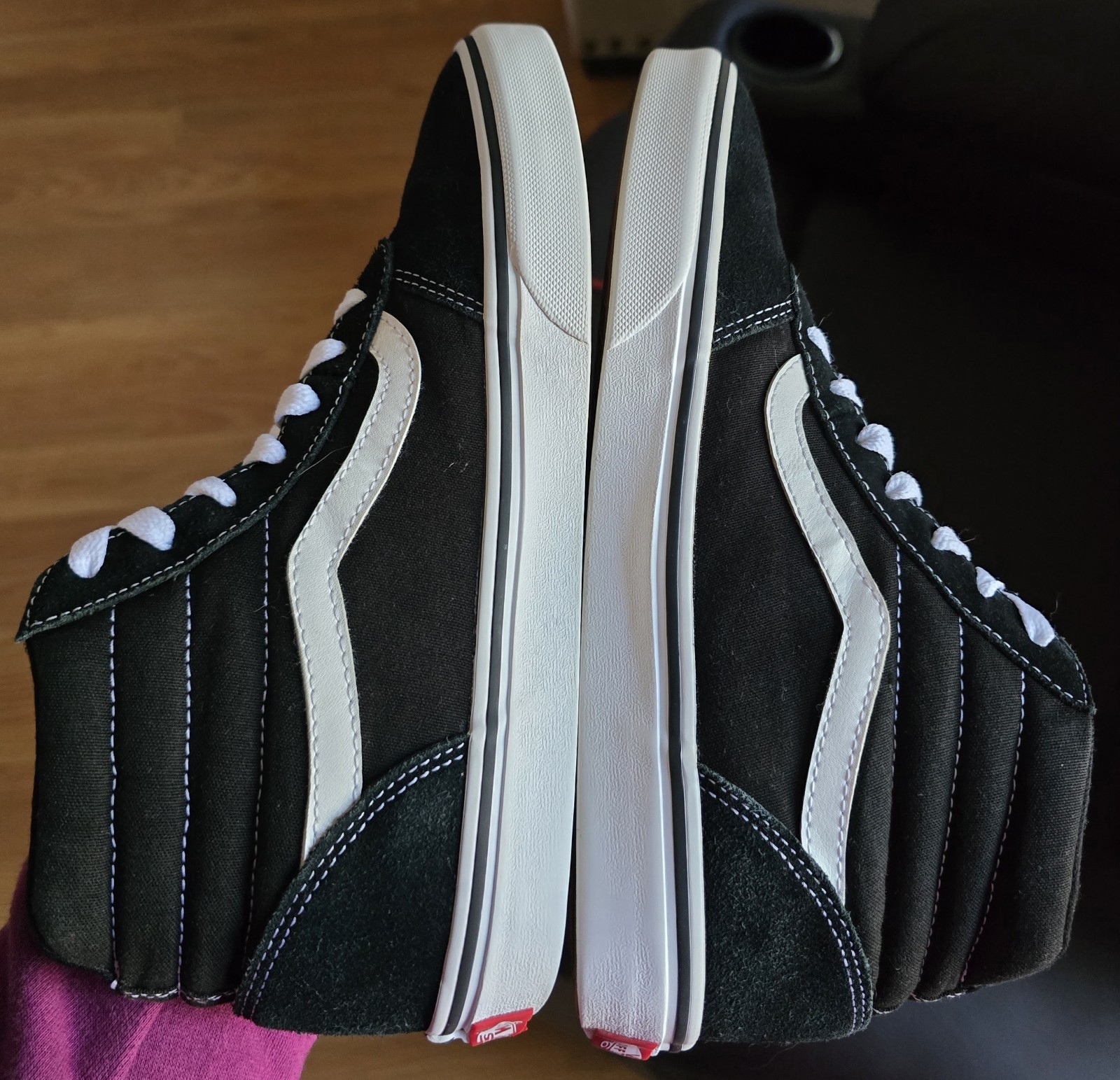 Sz 9.0 Women's VANS OLD SKOOL SK8-HI Black Suede/Canvas Slip-on shoes thumbnail 4
