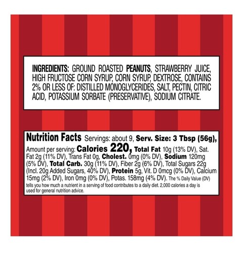 Smucker's Goober Erdnussbutter und Erdbeergelee Streifen, 18 Unzen Glas - Bild 5 von 6