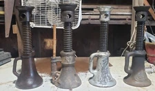 Vintage 2" X 8"  Screw Jack Railroad House Barn 12" to 19" approx.. 4 available