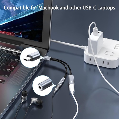 Usb C To Headphone Jack And Charger Adapter2 In 1 Usb C To 3.5mm Aux Audio Dongl - Picture 6 of 7