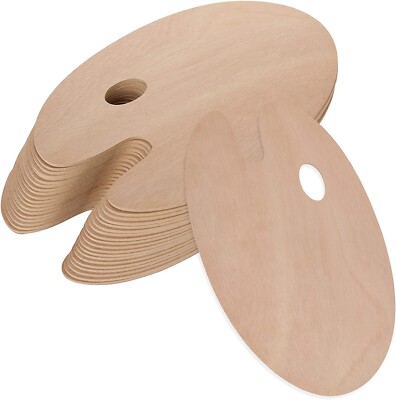 10 Pack Paint Palettes Classic Design Basswood Art Palette Tray w/Thumb Hole