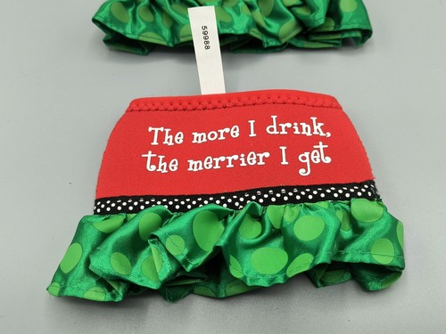 GANZ - Holiday Wine Bottle Covers (3) Christmas Skirt With Quote's Lot - Picture 5 of 7