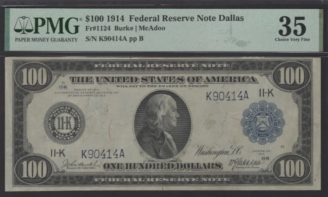 PMG $100 1914 Year US Federal Reserve Large Notes for sale | eBay