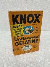 Vintage SEALED KNOX Unflavored GELATINE BOX 32 Envelope Economy Size