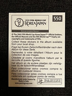 Sticker Panini Coupe Du Monde 2002 – Japon #532 (Neuf, Non Collé)