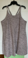 Zella Studio Lite Racerback Dress WOMENS SIZE 2X TAUPE ZEBRA PRINT NWOT