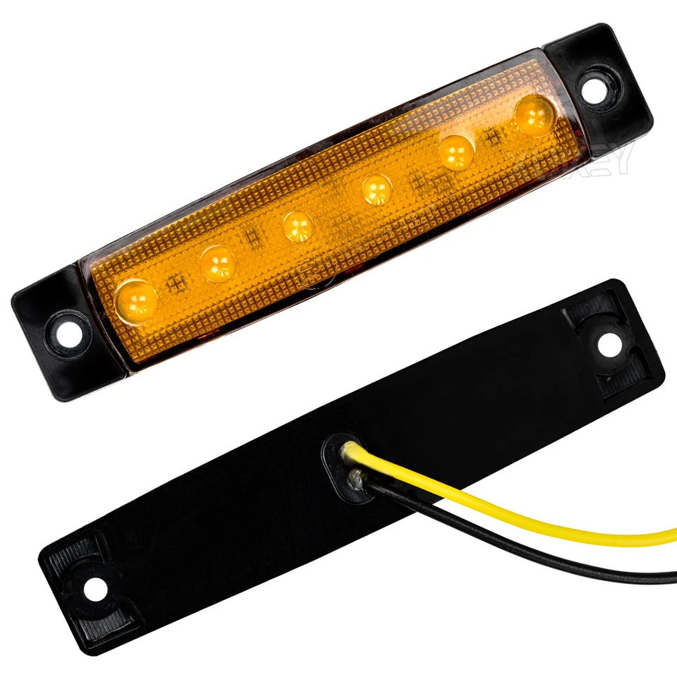 10X 6-LED 12V 24V LKW Seitenmarkierungsleuchte Begrenzungsleuchten Gelb Anhänger - Bild 2 von 4