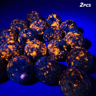 2pcs Natural Yooperlite Moon Crystal Quartz Stone Sphere Fluoresce Sodalite 40mm