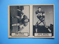 1962 TOPPS CFL FOOTBALL CARD PANEL #122 BOB GOLIC #123 JACK GOTTA EX/NM SHARP!!