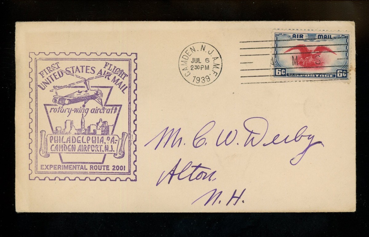 US Postal History Airmail Helicopter Autogiro AAMC #23