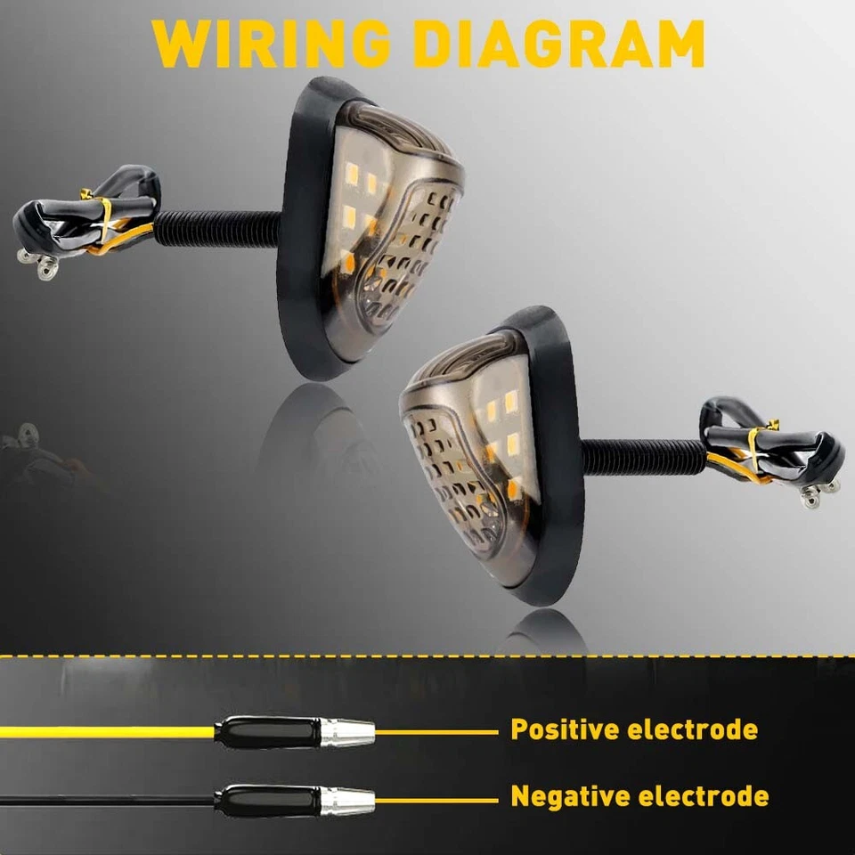 2X Mini Lámpara LED Indicador de Señales de Giro Ámbar Luz Intermitente Universal para Motocicleta Foto 3 de 4