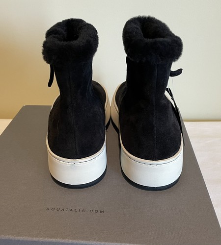 Aquatalia Alison Black Water Resistant Shearling Booties Women's 7.5 M NWB - Picture 4 of 13