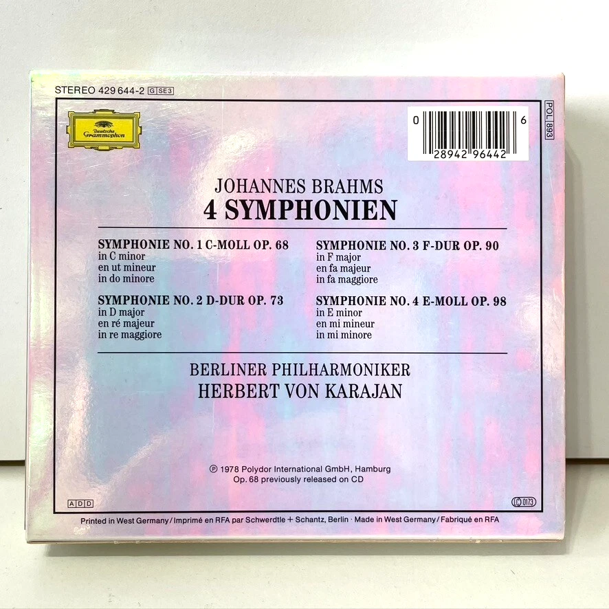 Brahms 4 Symphony CD Collection by Karajan & The Berlin Philharmonic Orchestra - Image 2 of 4