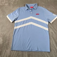 REDVANLY Polo Shirt Mens Medium Blue Golf Tennis Casual Short Sleeve