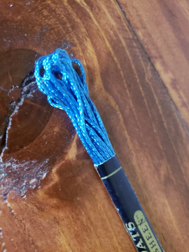 J&P Coats Strandsheen Rayon 4 Yrds 4 Strand  Color 334 Blue embroidery thread - Image 4 of 4