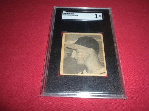 Warren Spahn 1948 Bowman #18 Baseballl Card SGC 1