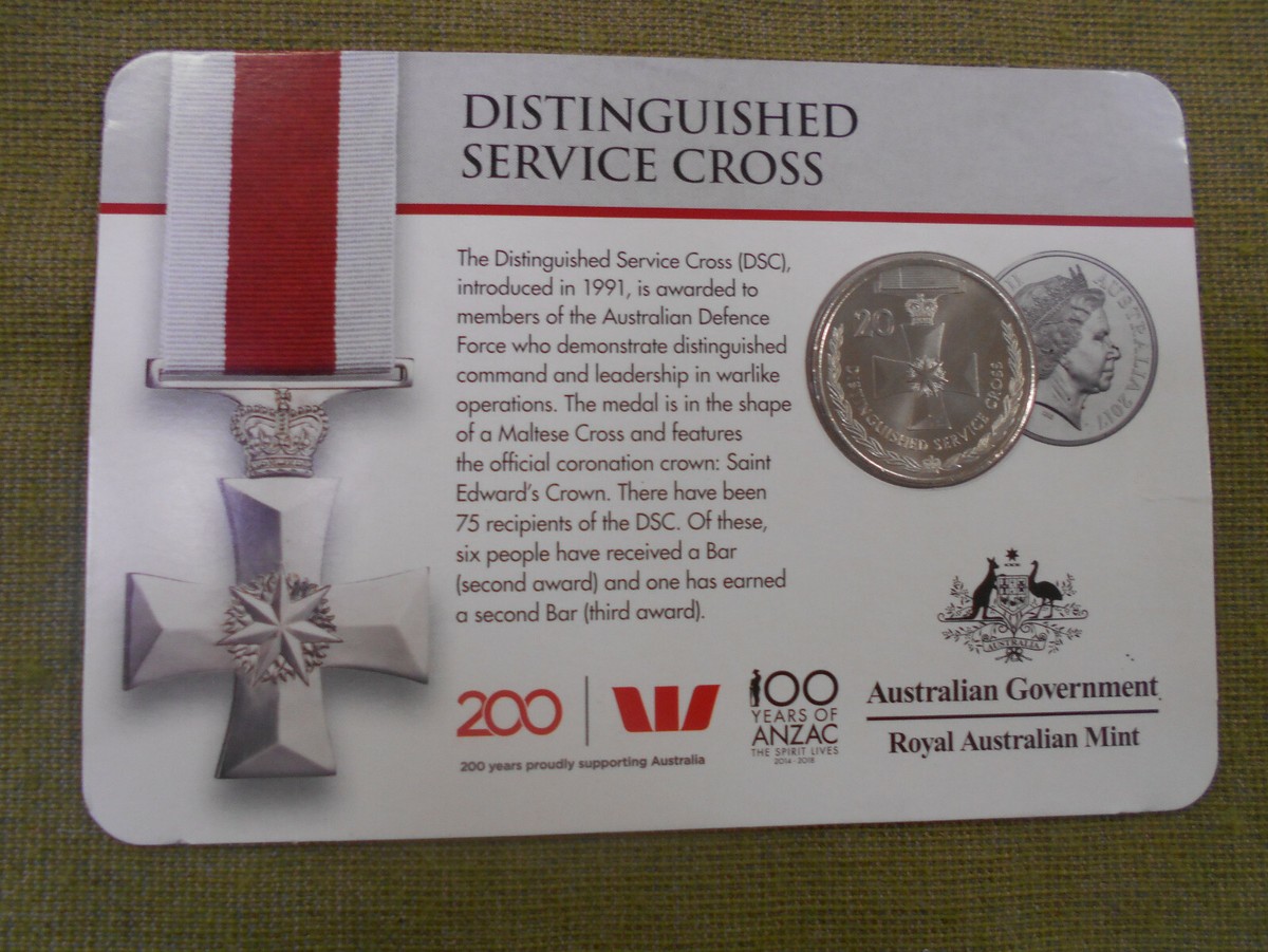 CC. 2017 CARDED LEGENDS OF ANZAC AUSTRALIAN 20c COIN - DISTING. SERVICE  CROSS | eBay UK