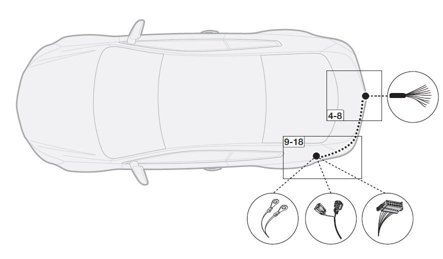 Volvo V70 Tow Bar Wiring Sept 2007 to 2020 13 Pin DEDICATED Towing