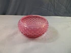 Fenton #3885 Cranberry Opalescent Glass Hobnail Puff Dresser Box - NO LID INV2