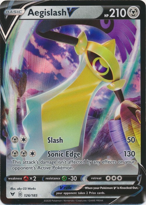 Aegislash V 126/185 Ultra Rare Vivid Voltage Pokemon TCG