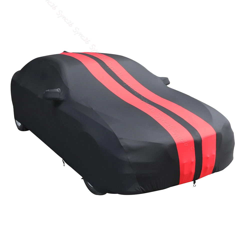 Indoor Soft Stain Stretch Full Car Cover Black&Red For Chevrolet Blazer Foto 4 de 4