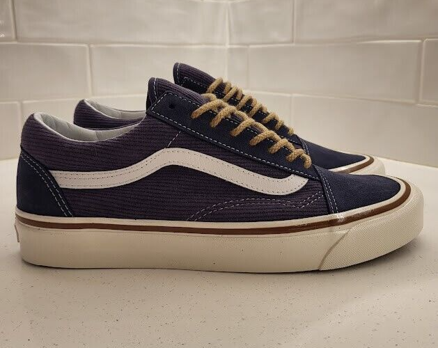 Vans Anaheim Old Skool 36 DX Og Navy Suede Corduroy Mens Size 9