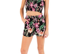 Hurley Juniors' Floral-Print Botanic Wonder Pull-On Shorts Multi Size XS 9125