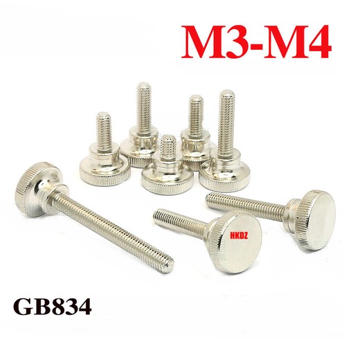 M2.5/M4 High Head Carbon Steel Knurled Thumb Screw Hand Grip Knob Bolts 5mm~30mm - Picture 3 of 21