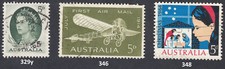 Australia 1964 Used Stamp Michel Nº 329y 346 348