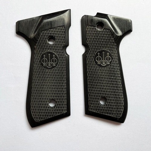 Beretta Grip 92/96 Series Full Size 92FS/92F Checker Wood Grips W/Screw & Wrench - Picture 2 of 6