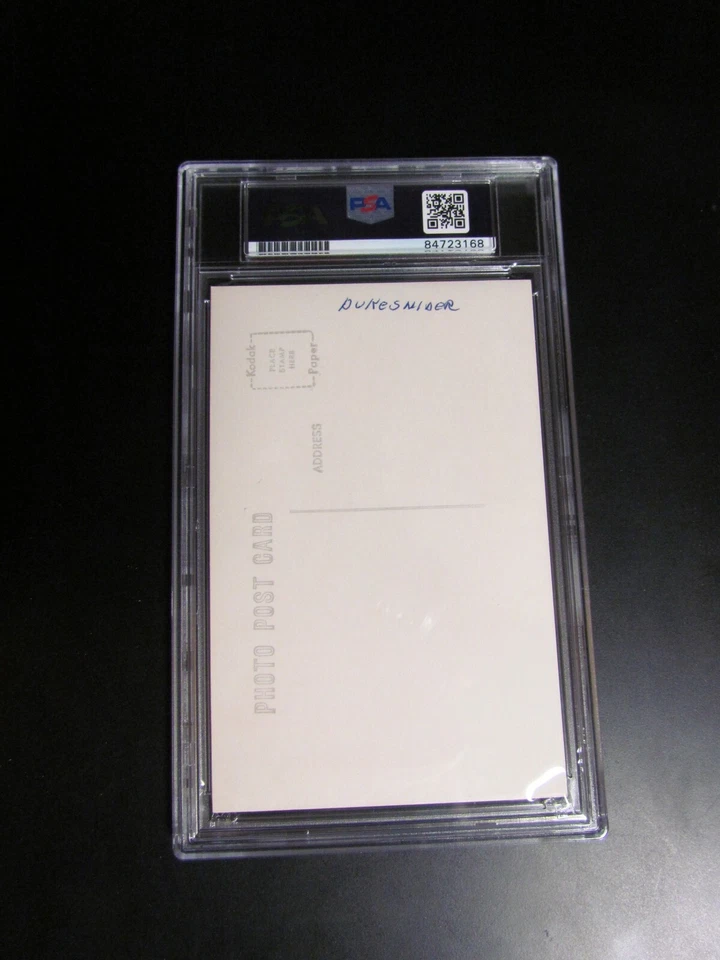 Duke Snider signed Postcard PSA Certified - Image 2 of 2