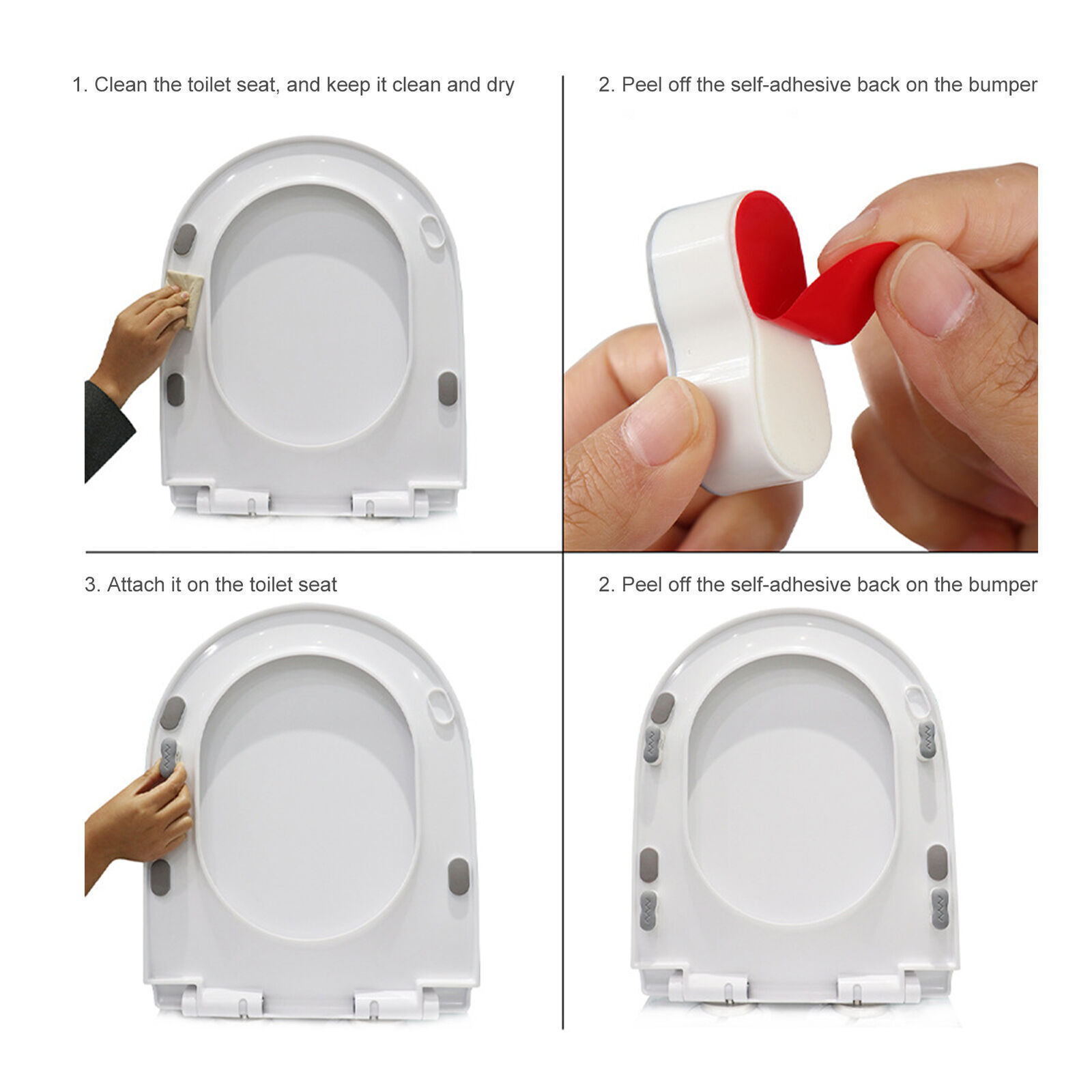 4PCS Toilet Seat Buffers SelfAdhesive Seat Buffer Spacers for Bidet