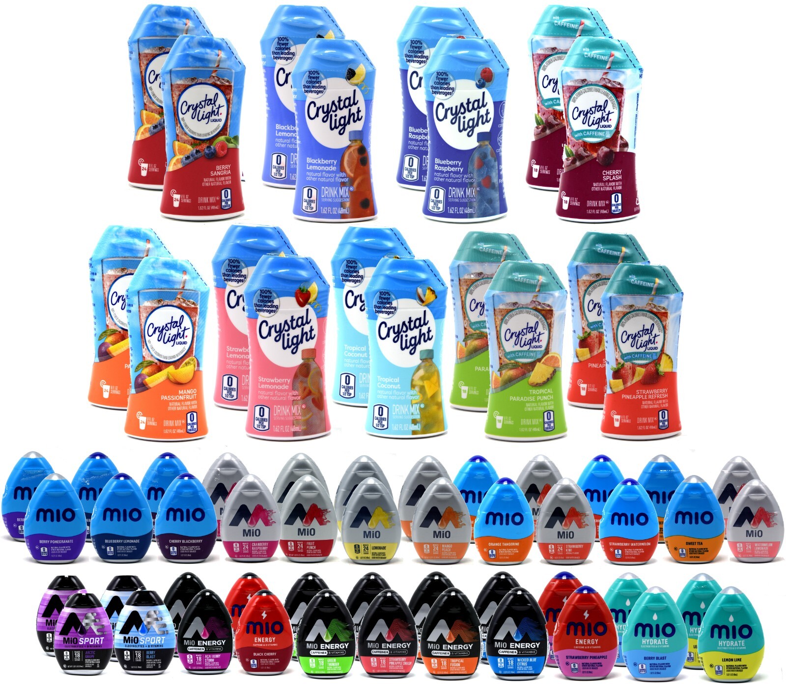 2 Pack Crystal Light and Mio Liquid Drink Mix Many Flavor Choices Save Up To 35%