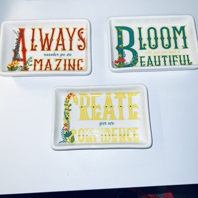Create Your Own Confidence Colorful Trinket Dishes Set Of 3 - 6  X 3.5 