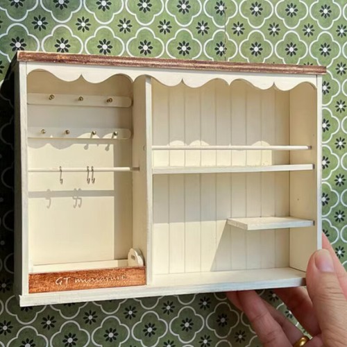 Dollhouse Miniatures 1/6 Scale Furniture Vintage Wall Hanging Cabinet Unfinished