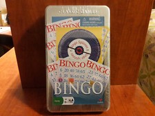 Bingo Classic Games Tin NEW Sealed Full Size Game With Cards Spinner  Markers