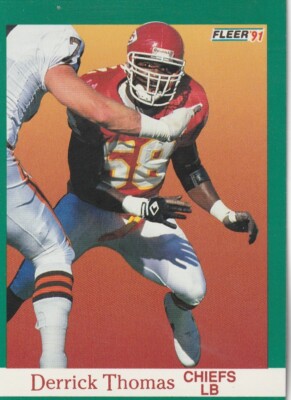 FREE SHIPPING-MINT-1991 Fleer Derrick Thomas #100 CHIEFS PLUS BONUS CARDS