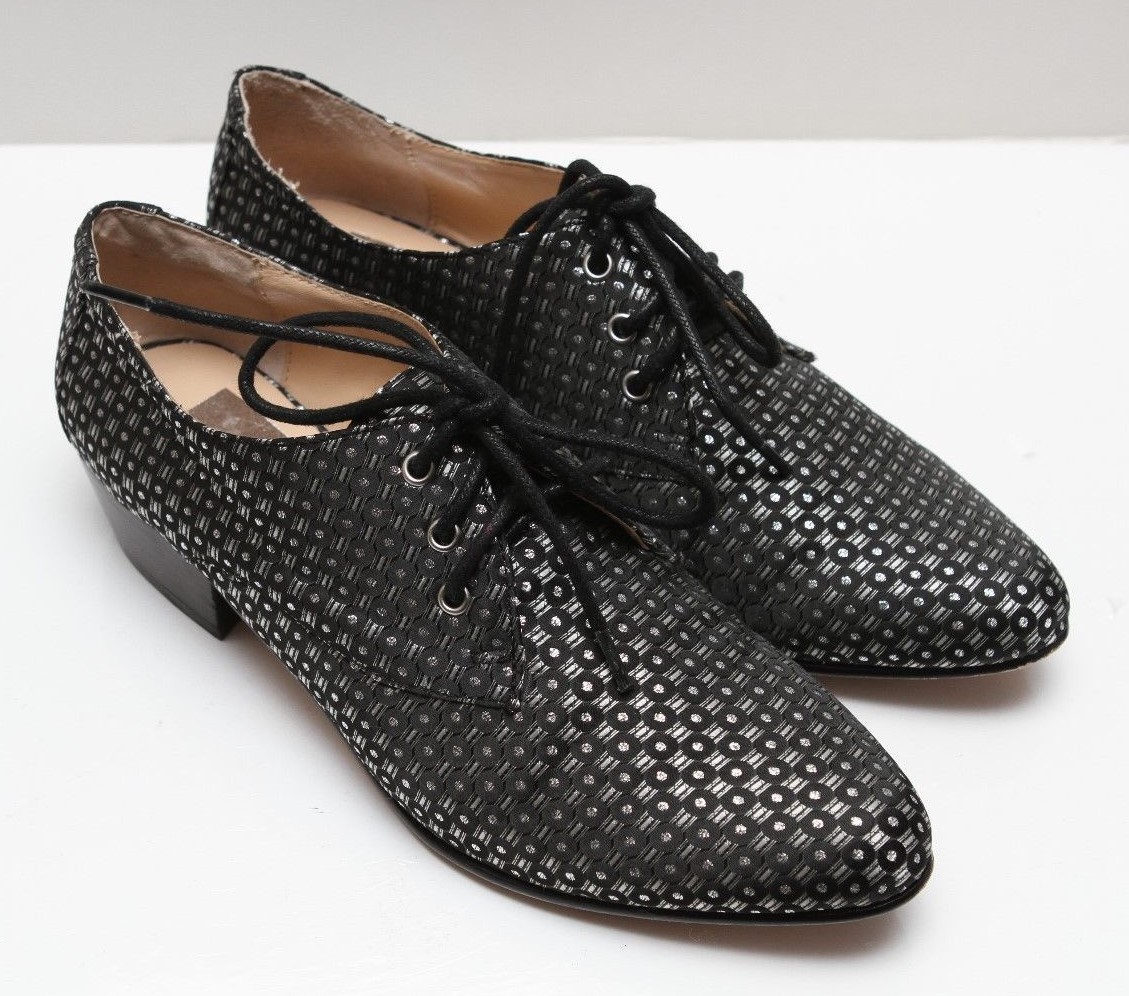 Dolce Vita Black/Silver Oxfords Lace-Up Shoes Size 6 1/2 | eBay