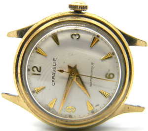 Authentic CD110 mens 1967 Vintage Bulova Caravelle Manual M7 Gold Plated Watch parts lot