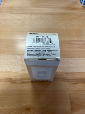 NEW Lutron DV-10P-LA Diva 1000w Single Pole Preset Dimmer (Light Almond)