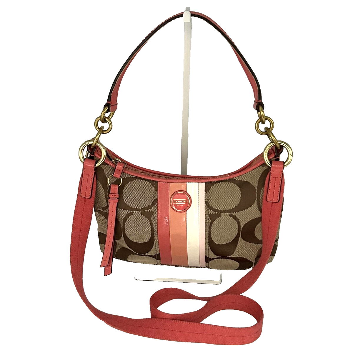 COACH Accessory Pouch Shoulder Bag 2Way Pink Camel | eBay