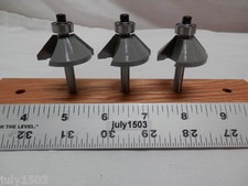 (3) NEW  1-3/8" D 45° Chamfer Carbide Tip Router Bit Bearing 5/8" degree qw