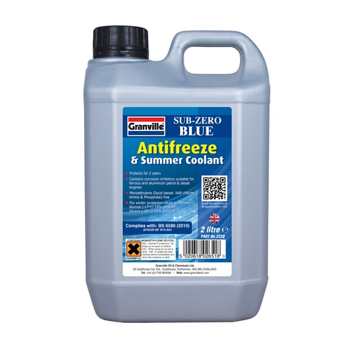 Granville Sub Zero BLUE Car Antifreeze Summer Coolant Concentrate Long
