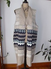 CHICO'S Mixed Pattern Elijah Vest Sweater Sleeveless NWT Multi-Collor Size 3
