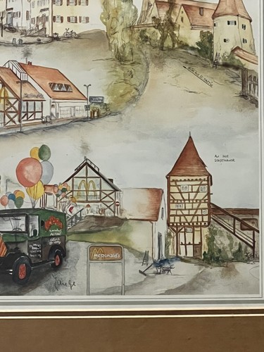 Galerie Lange (Dorothea Lange) Print Of McDonald’s In Germany Sign 22”.5 X 18.5” - Picture 7 of 10