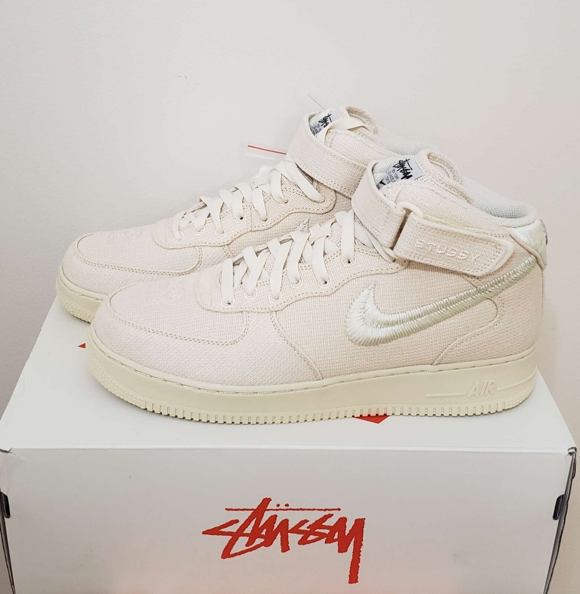 Stussy x Nike Air Force 1 Mid 'Fossil' Hemp (DJ7841-200
