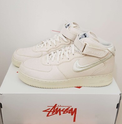 Stussy x Nike Air Force 1 Mid 'Fossil' Hemp (DJ7841-200) Men's