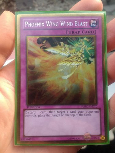 Yu-Gi-Oh! Karte „Phoenix Wing Wind Blast“ – Premium Gold, 1st Edition, Gold Rare, Sammlerkarte