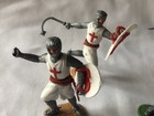 Figurines Timpo Toys Rares – 2 Chevaliers Avec Boucliers Marrons – Cavalerie Vintage